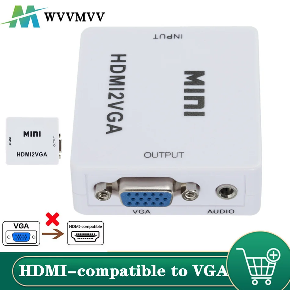 Адаптер 1080P HDMI-совместимый с VGA Кабель-адаптер для Xbox PS4 ПК ноутбука ТВ-приставки