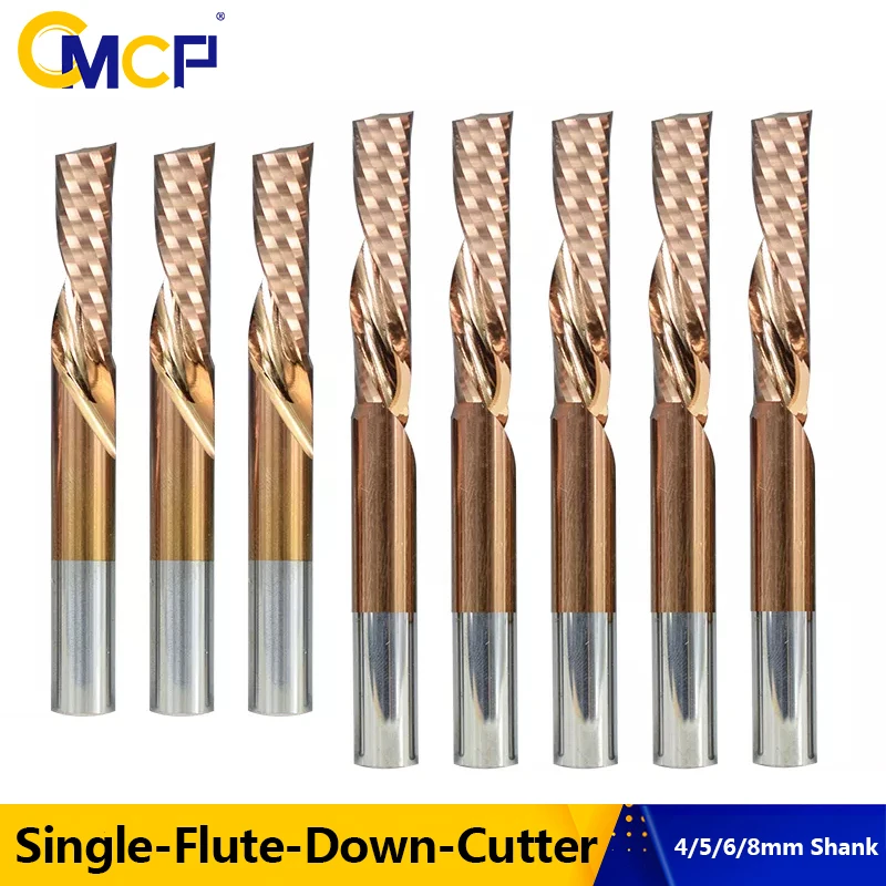 CMCP CNC Router Bit Single Flute Down Cutter TiCN Coated 4 5 6 8mm Shank Left Hand Milling Cutter for Wood Carbide End Mill
CMCP CNC Router Bit Single Flute Down Cutter TiCN Coated 4 5 6 8mm Shank Left Hand Milling Cutter for Wood Carbide End Mill