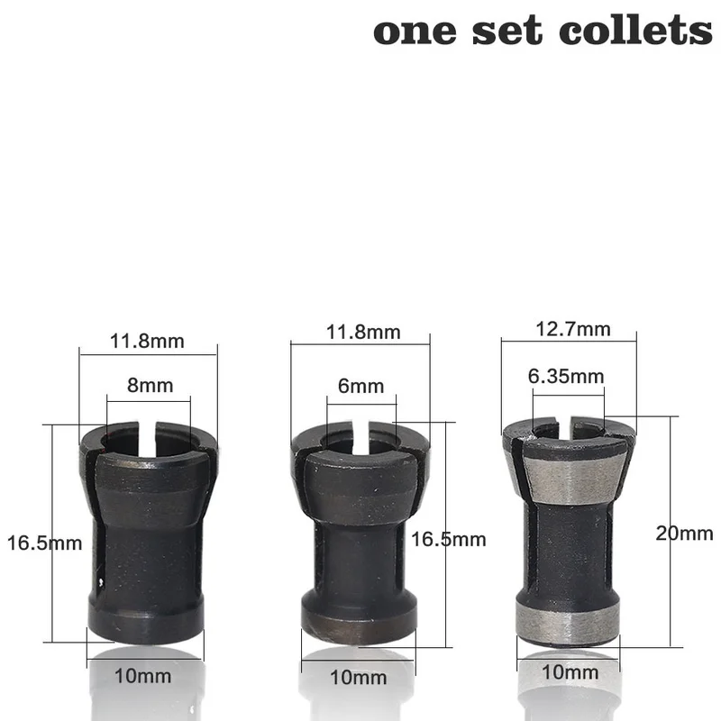 3pcs/set 6.35mm/8mm/6mm collet chuck High Precision Converter adapter Engraving Machine CNC Router Bit Tool Holder Accessorie
3pcs/set 6.35mm/8mm/6mm collet chuck High Precision Converter adapter Engraving Machine CNC Router Bit Tool Holder Accessorie