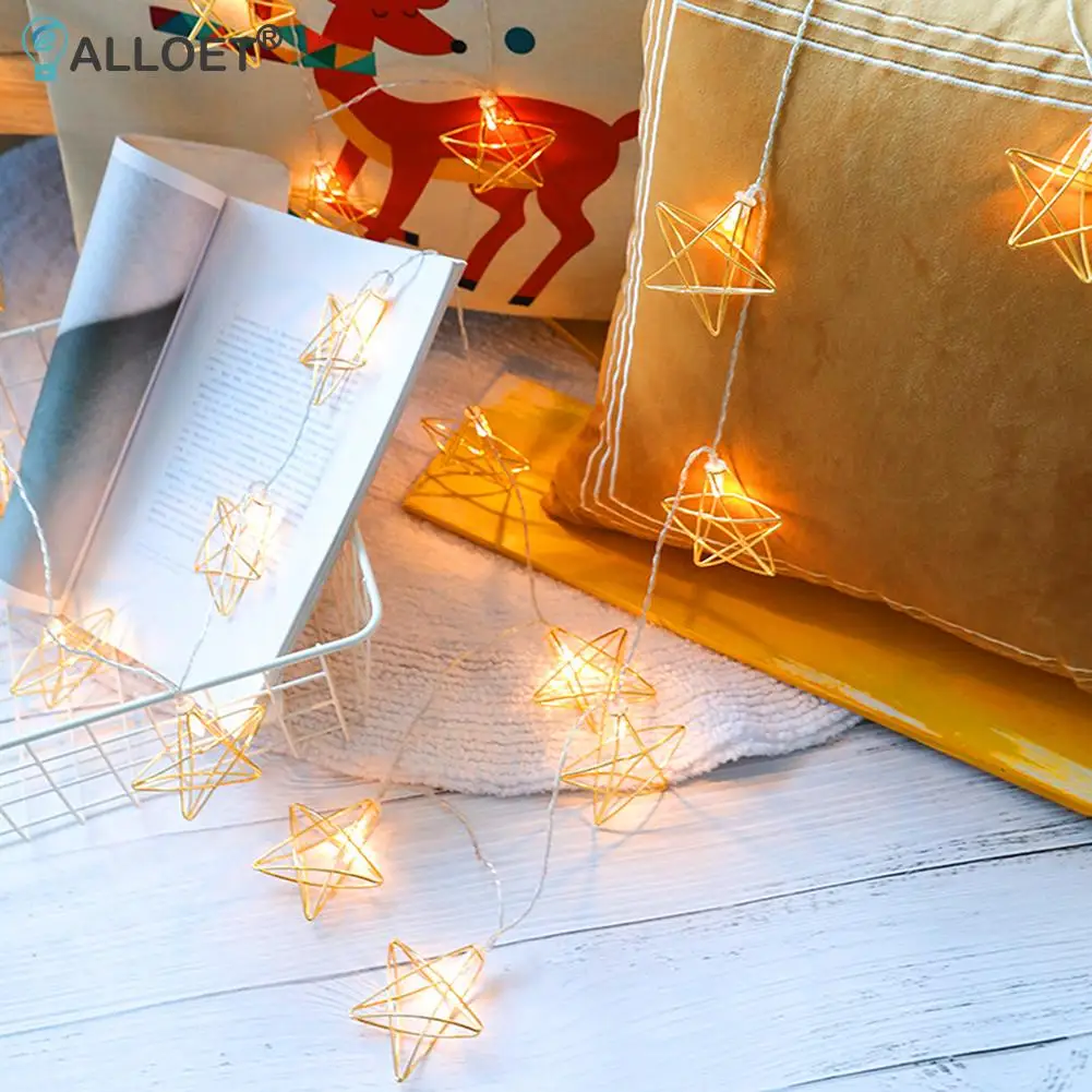 1.5m 10 LED Garland Light String Battery Powered Romantic Star Iron Art Fairy Lamp for Christmas Festival Party Decoration
1.5m 10 LED Garland Light String Battery Powered Romantic Star Iron Art Fairy Lamp for Christmas Festival Party Decoration