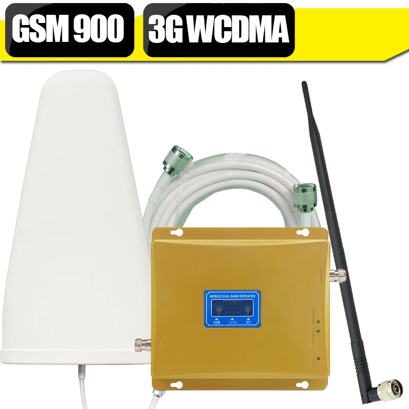 ЖК дисплей GSM репитер 3G 900 МГц усилитель мобильного сотового сигнала WCDMA 2100 набор