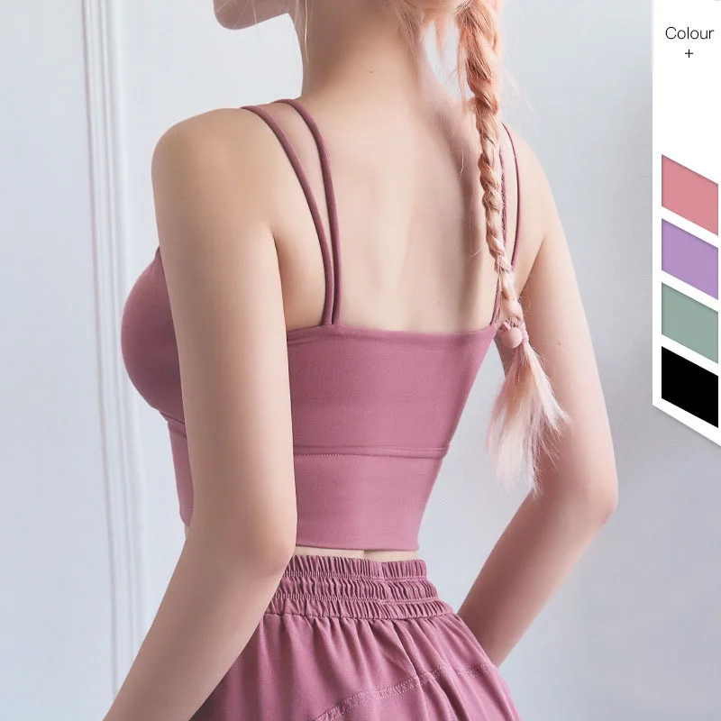 European and American Double Camisole Sports Underwear Women's Three-dimensional Cup Fashion Beauty Back Yoga Bra Workout Top
European and American Double Camisole Sports Underwear Women's Three-dimensional Cup Fashion Beauty Back Yoga Bra Workout Top