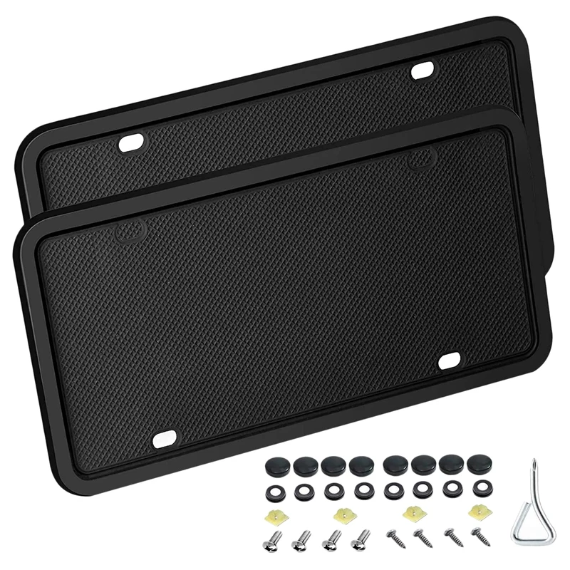 2 Pack Universal License Plate Frames Silicone License Plate Cover with 4 Drainage Holes, Rainproof, Anti-Rust
2 Pack Universal License Plate Frames Silicone License Plate Cover with 4 Drainage Holes, Rainproof, Anti-Rust