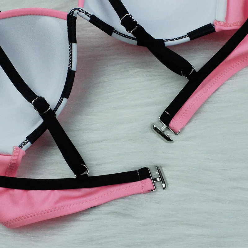 2021 Women's New Solid Color Halter Striped Lace-Up Sexy Stretch Tight-Fitting Thick Two-Piece Bikini Beach Push-Up Volleyball S
2021 Women's New Solid Color Halter Striped Lace-Up Sexy Stretch Tight-Fitting Thick Two-Piece Bikini Beach Push-Up Volleyball S