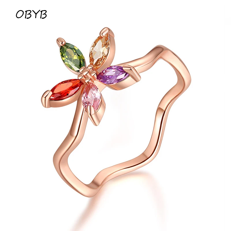 OBYB Simple Flowers Ring For Women Female Cute Finger Rings Romantic Birthday Gift For Girlfriend Fashion Zircon Stone Jewelry 
OBYB Simple Flowers Ring For Women Female Cute Finger Rings Romantic Birthday Gift For Girlfriend Fashion Zircon Stone Jewelry