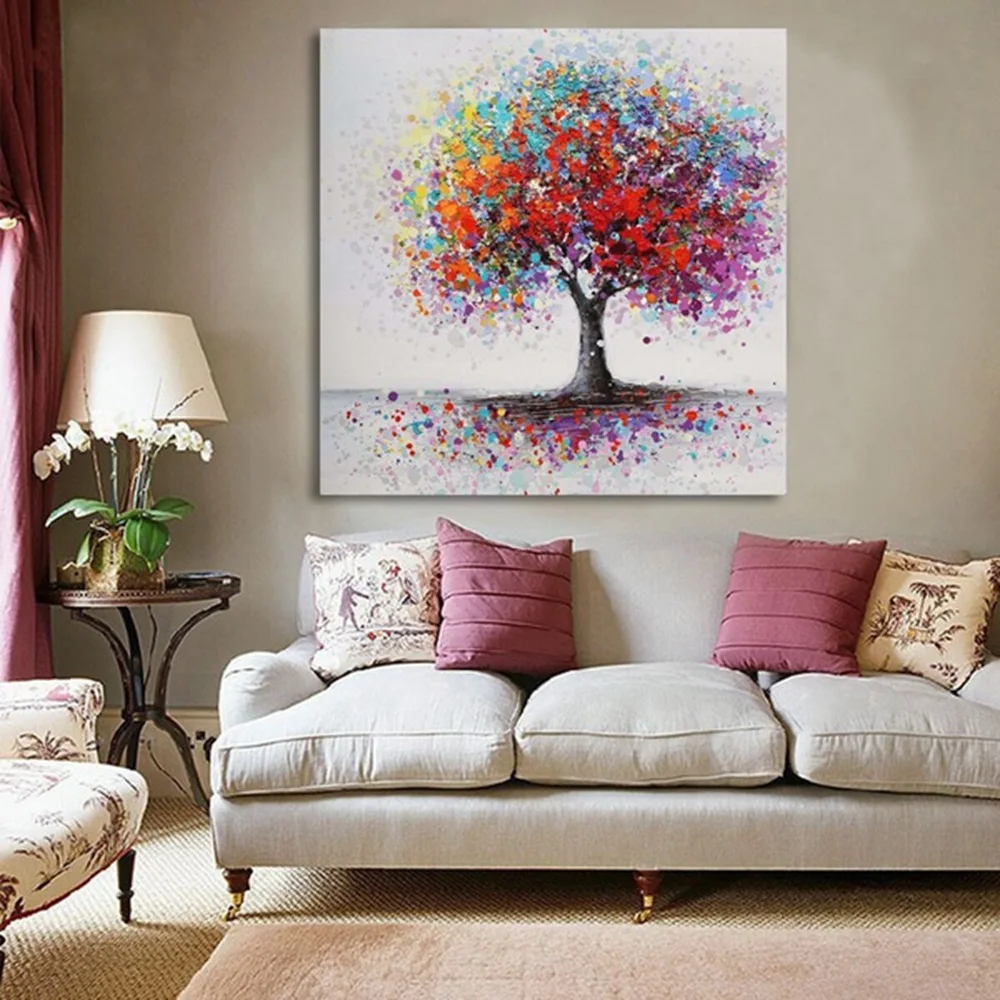 New Colorful Big Tree Hand-painted Tree Oil Painting on Canvas Posters and Prints Cuadros Wall Art Pictures For Living Room
New Colorful Big Tree Hand-painted Tree Oil Painting on Canvas Posters and Prints Cuadros Wall Art Pictures For Living Room