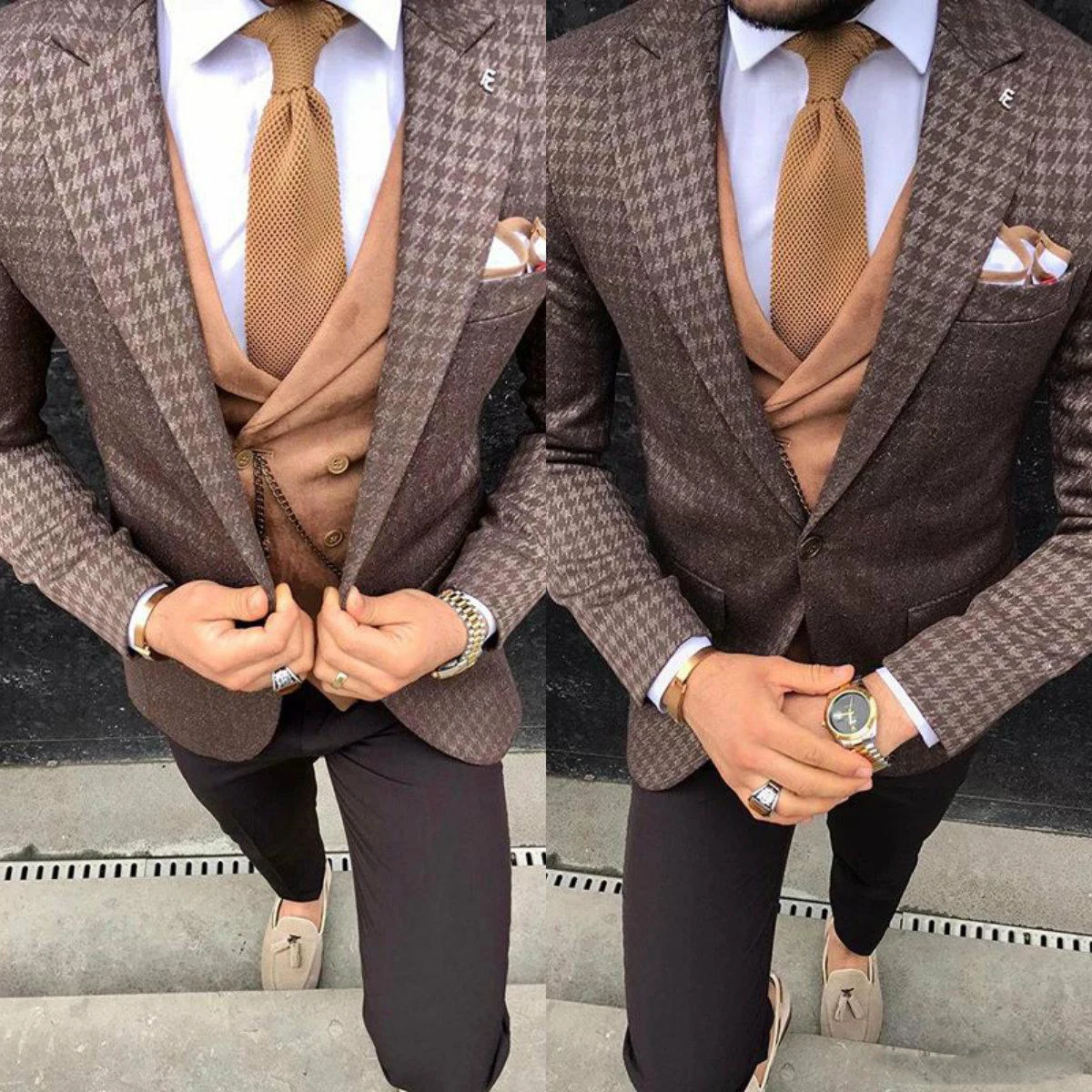 Men's Houndstooth Suit 3-piece Fashion Customized Groom Suit Wedding Suit Best Men's Slim Groom Men's Tuxedo
Men's Houndstooth Suit 3-piece Fashion Customized Groom Suit Wedding Suit Best Men's Slim Groom Men's Tuxedo