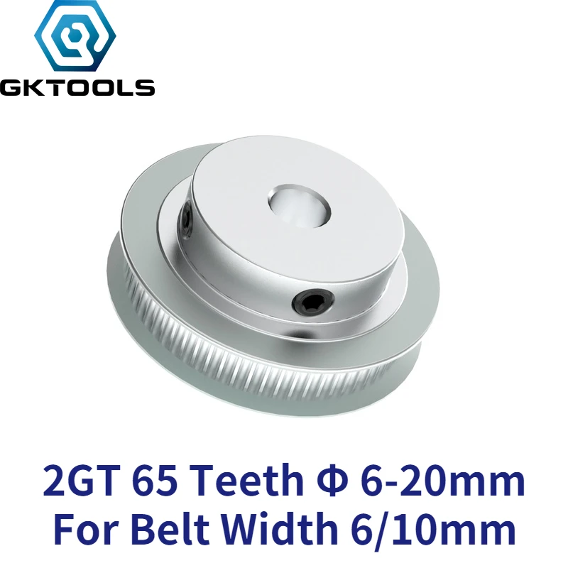 GKTOOLS 65 Teeth 2GT Timing Pulley Bore 6/6.35/8/10/12/14/15/16/17/19/20mm for GT2 Open Synchronous belt width 6/10mm 65Teeth
GKTOOLS 65 Teeth 2GT Timing Pulley Bore 6/6.35/8/10/12/14/15/16/17/19/20mm for GT2 Open Synchronous belt width 6/10mm 65Teeth