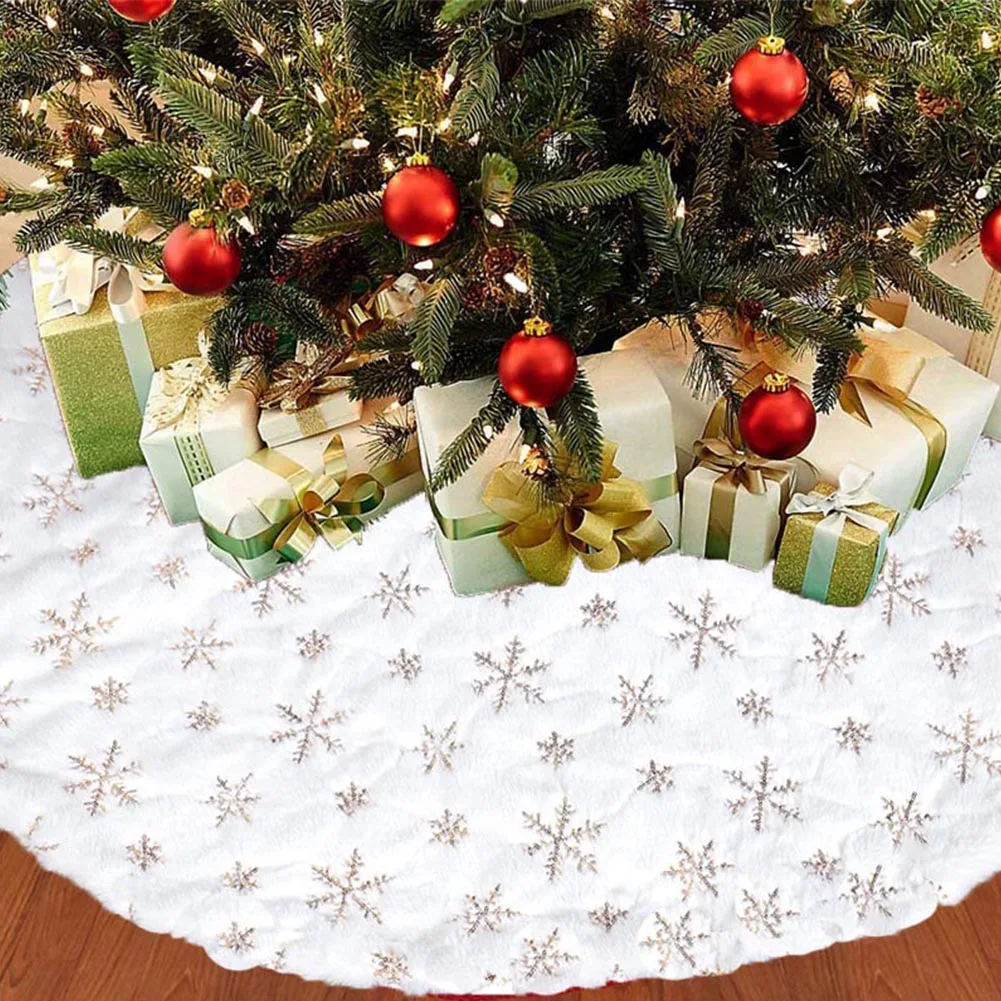 Christmas Tree Skirt Decor Golden Snowflake Plush Floor Fur Mat Xmas Home Decor Gift Diameter: 122cm(48")/90cm(36'') Home Decor
Christmas Tree Skirt Decor Golden Snowflake Plush Floor Fur Mat Xmas Home Decor Gift Diameter: 122cm(48")/90cm(36'') Home Decor