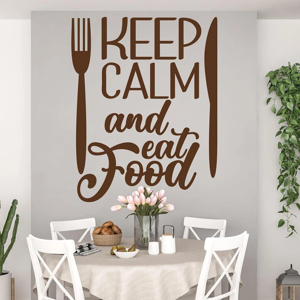restaurant Quote wall decal dining room decor keep calm and eat food utensil Wall Sticker for kitchen restaurant decor B087
restaurant Quote wall decal dining room decor keep calm and eat food utensil Wall Sticker for kitchen restaurant decor B087