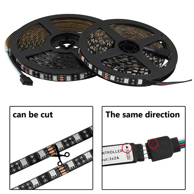 1M/2M/5M RGB LED Strip Lights SMD5050 Flexible USB Not Waterproof Light Backlight Tape 5V LRibbon Strips For Room | Освещение