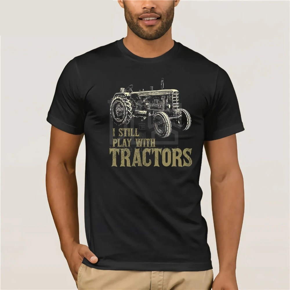 Фото Забавные футболки с принтом я играю тракторами для мальчиков и мужчин брендовая