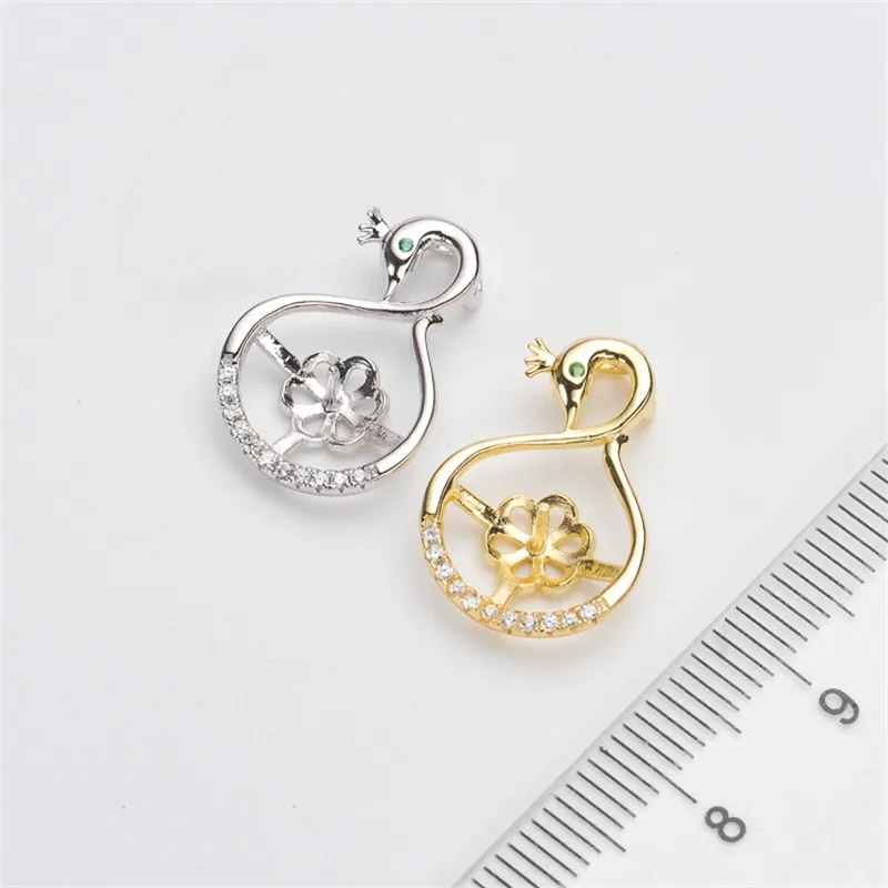 Jewelry Handwork Pendant Base S925 Sterling Silver Pearl Pendant Accessories And Parts Findings Jewelry For DIY Fittings Women