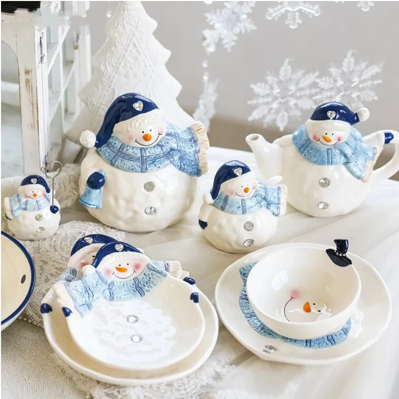 Snowman Ceramic Plate Christmas Teapot Storage Jar Seasoning Bottle Plates Oriental Home Kitchen Decor Tableware Christmas Gift
Snowman Ceramic Plate Christmas Teapot Storage Jar Seasoning Bottle Plates Oriental Home Kitchen Decor Tableware Christmas Gift