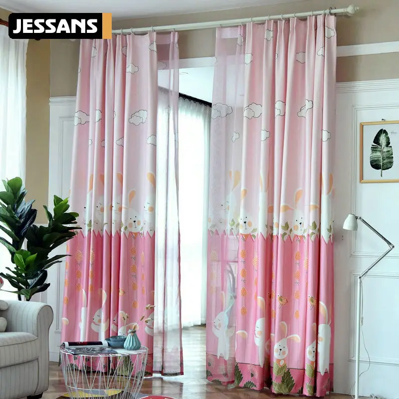 Cute Green/Pink Printed Rabbit Curtain Drapes Cortina Blackout Cartoon Curtains for Kids Children Bedding Room Living Room
Cute Green/Pink Printed Rabbit Curtain Drapes Cortina Blackout Cartoon Curtains for Kids Children Bedding Room Living Room