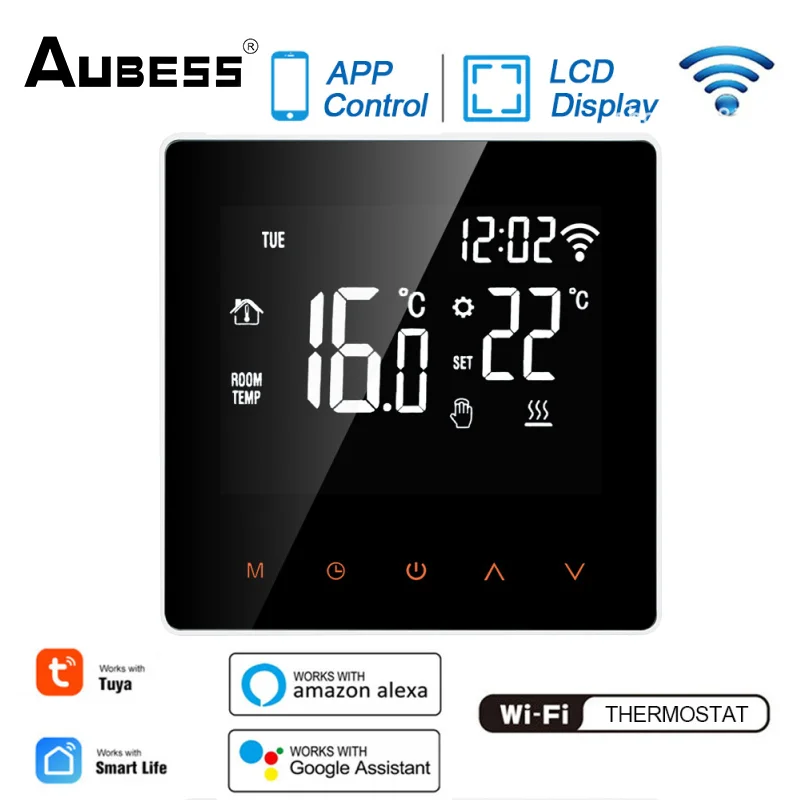 Aubess Tuya WiFi Smart Thermostat Electric Floor Heating Water/Gas Boiler Temperature Remote Controller For Google Home Alexa
Aubess Tuya WiFi Smart Thermostat Electric Floor Heating Water/Gas Boiler Temperature Remote Controller For Google Home Alexa