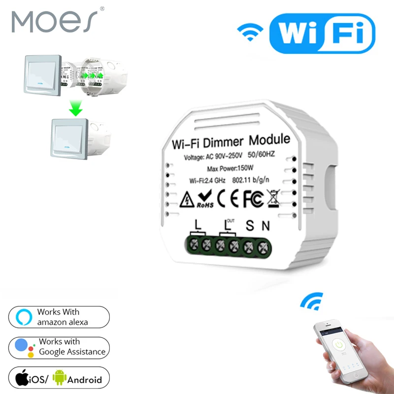 DIY Smart WiFi Light LED Dimmer Switch Smart Life/Tuya APP Remote Control 1/2 Way Switch,Works with Alexa Echo Google Home
DIY Smart WiFi Light LED Dimmer Switch Smart Life/Tuya APP Remote Control 1/2 Way Switch,Works with Alexa Echo Google Home