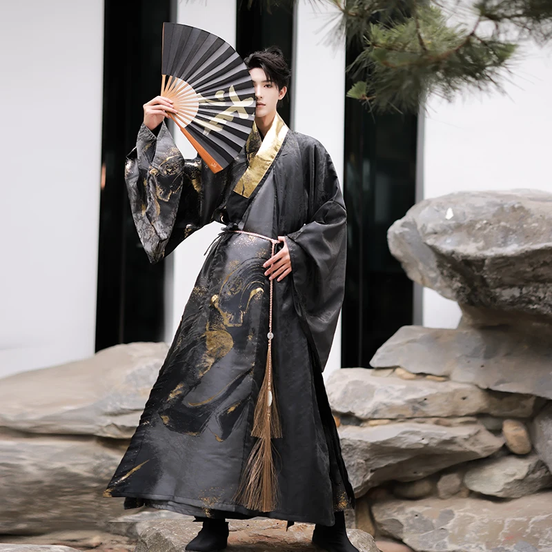 2022 ancient style chinese clothes oriental black gold men hanfu costume ming-made gold stamping folk dance retro hanfu costume
2022 ancient style chinese clothes oriental black gold men hanfu costume ming-made gold stamping folk dance retro hanfu costume