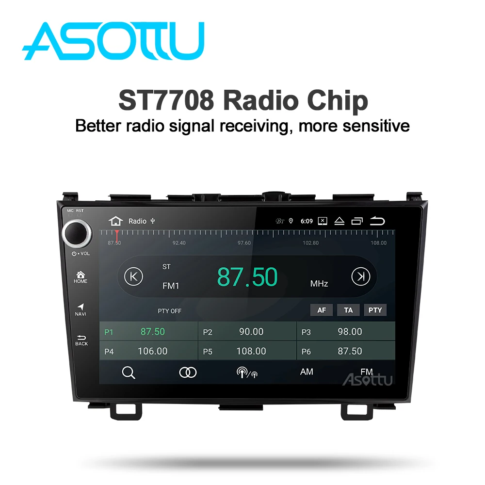 Asottu HO601 android 9 0 PX6 автомобильный dvd gps для Honda CRV 2006 2011 с автомобильным Радио Видео