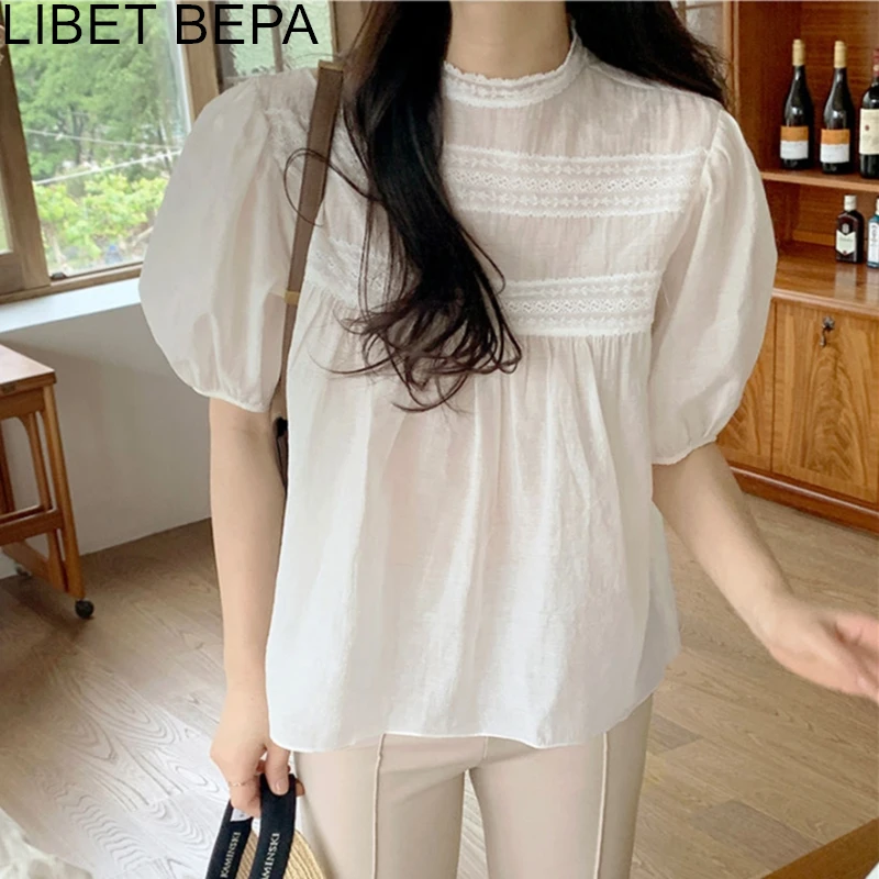 New 2022 Summer Women Blouses Fashionable Shirts Sweet Transparent Oversize Elegant Wild Korean Lady Vintage White Tops BL3392
New 2022 Summer Women Blouses Fashionable Shirts Sweet Transparent Oversize Elegant Wild Korean Lady Vintage White Tops BL3392