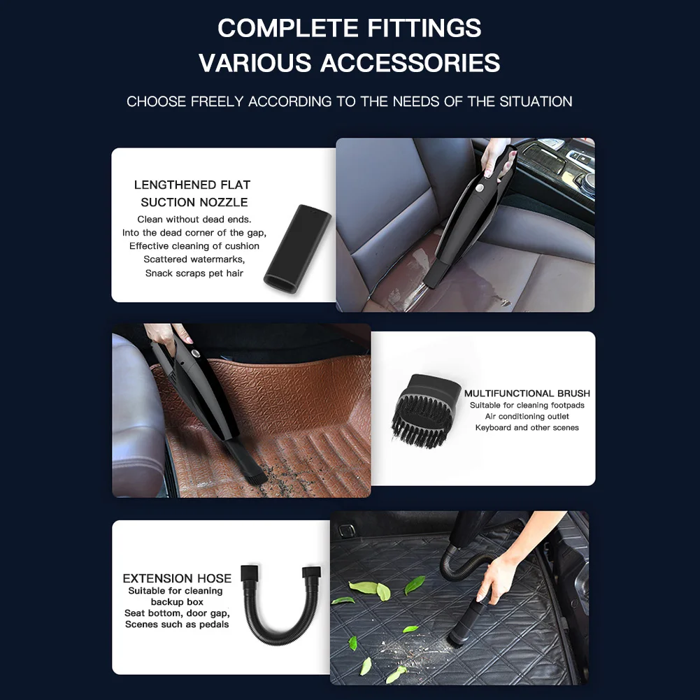 Car Vacuum Cleaner Portable Wireless Handheld Auto Vacuum Cleaner Robot for Car Interior & Home & Computer Cleaning
Car Vacuum Cleaner Portable Wireless Handheld Auto Vacuum Cleaner Robot for Car Interior & Home & Computer Cleaning