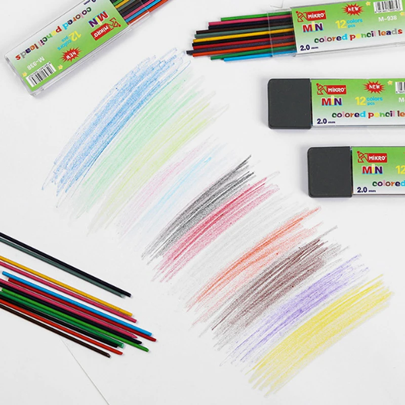 

12 шт./упак. 2,0 мм цветной карандаш 2B механический стержни для карандаша Core для художественной школы Diy Рисование письменные принадлежности К...