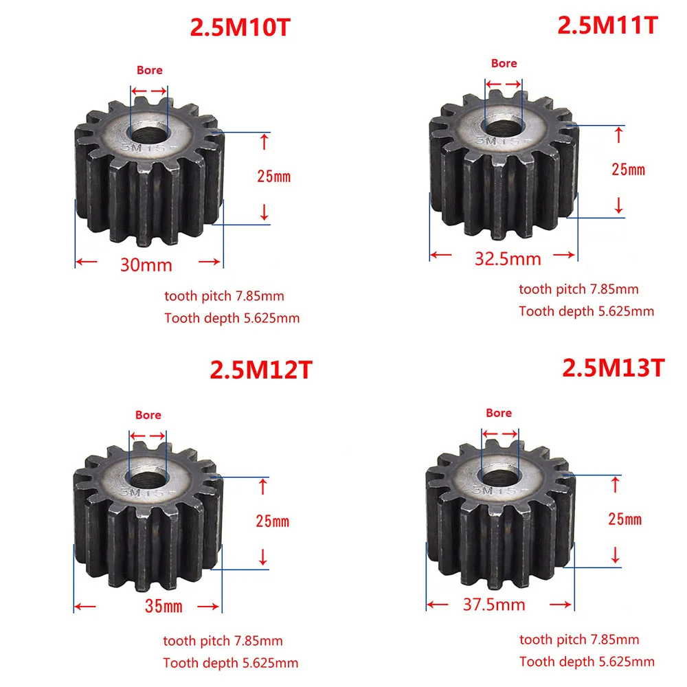 1Pcs 2.5Mod 10T-25T 45# Steel Spur Gear Metal Module 2.5 Moter Gear Wheel 10 Tooth-25 Tooth 
1Pcs 2.5Mod 10T-25T 45# Steel Spur Gear Metal Module 2.5 Moter Gear Wheel 10 Tooth-25 Tooth