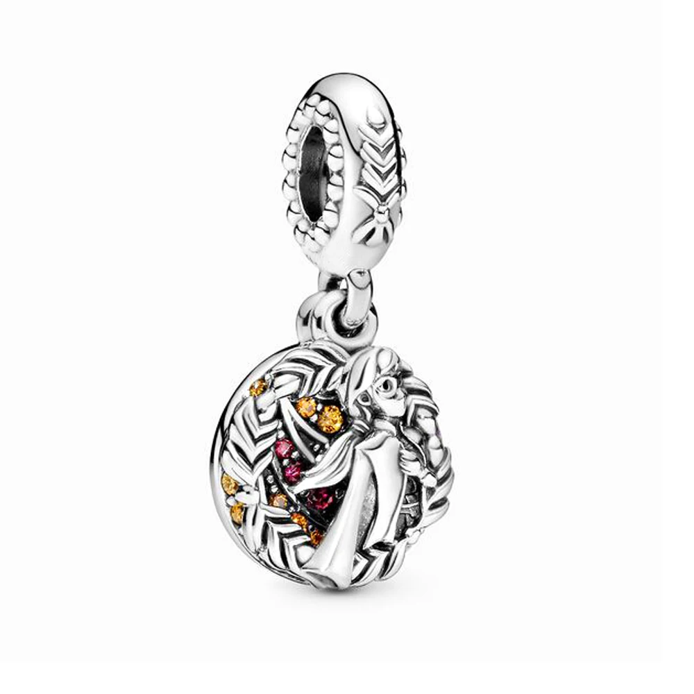 QANDOCCI 925 Sterling Silver Frozen Anna Dangle Charm Beads for Jewelry Fit Europe Bracelet Argent kralen | Украшения и