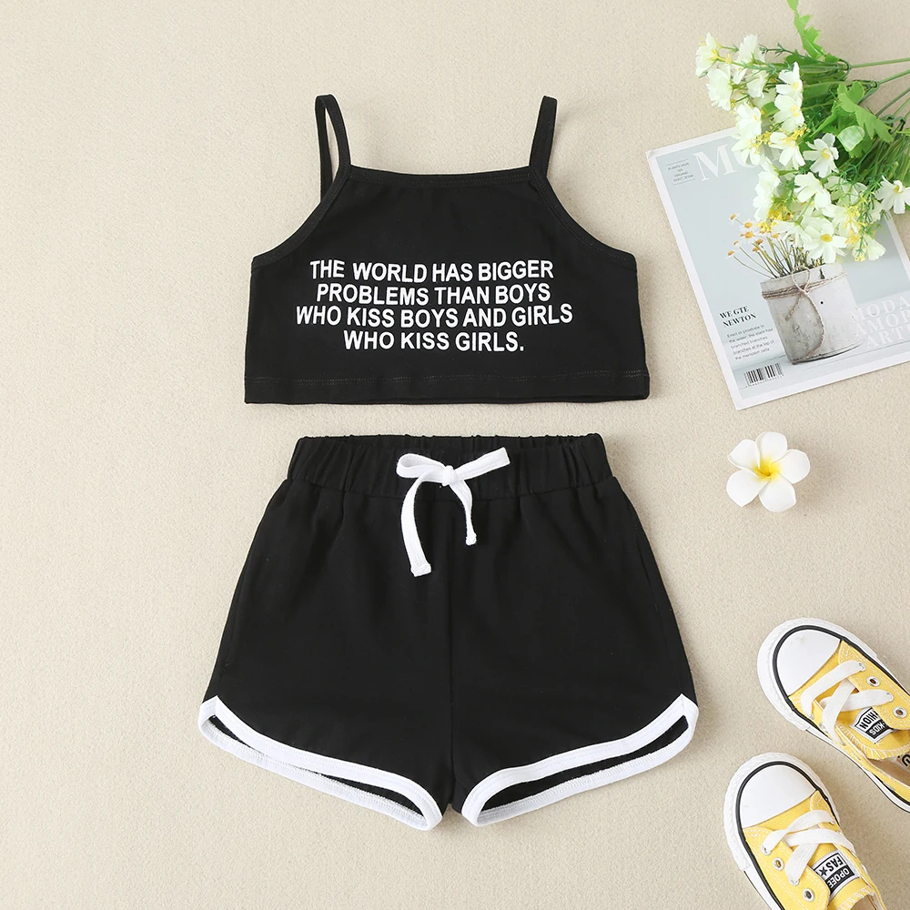 Children's summer sling casual suit children's clothing girls summer shorts suit baby fashion clothes
Children's summer sling casual suit children's clothing girls summer shorts suit baby fashion clothes