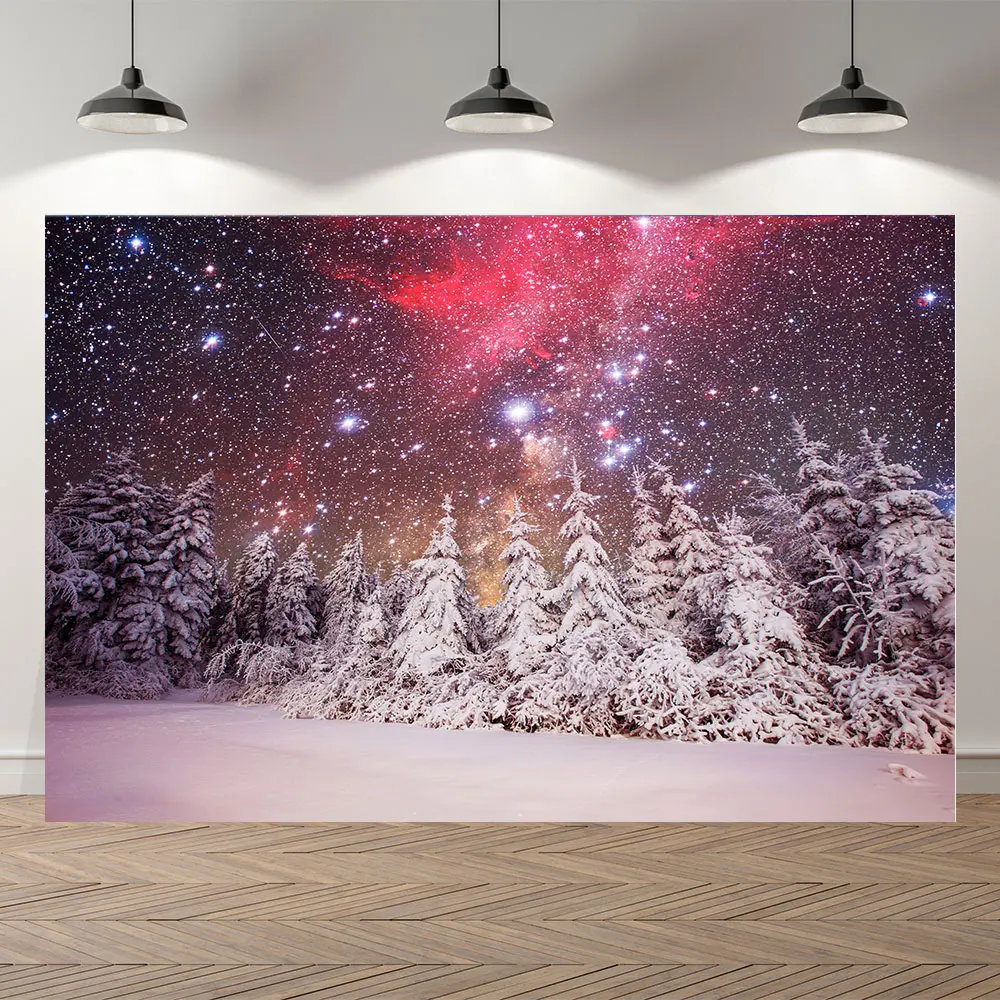 

Фотофон Seekpro с рождественскими елками зимним снежным лесом звездным небом для детской портретной съемки реквизит для фотостудии