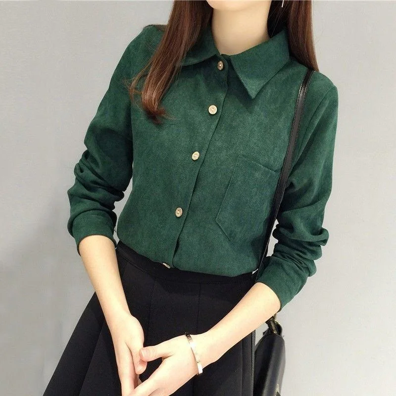 Blouse Women Long Sleeve Shirt Women's Retro Corduroy Coat Top Shirt Blusas Ropa De Mujer
Blouse Women Long Sleeve Shirt Women's Retro Corduroy Coat Top Shirt Blusas Ropa De Mujer
