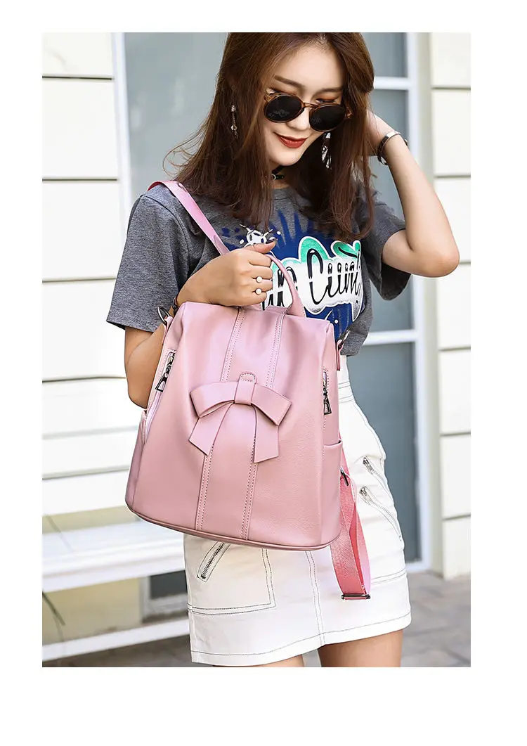 PU Women Backpacks Ladies Leather Shoulder Bags Fashion Bowknot Female Business Backpack Large Capacity Teenage Girls Book Bags
PU Women Backpacks Ladies Leather Shoulder Bags Fashion Bowknot Female Business Backpack Large Capacity Teenage Girls Book Bags