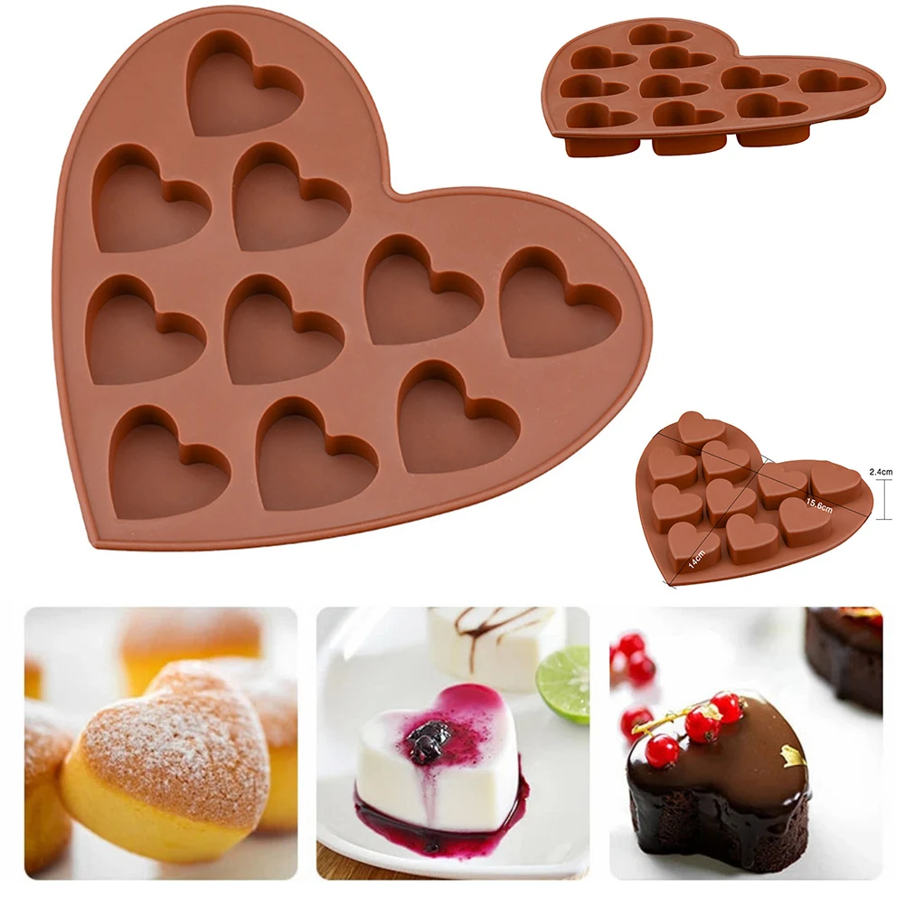 Heart Shape Silicone Mould 10 Hearts Cake Decoration Candy Chocolate Mold Love Silicone Mold G10
Heart Shape Silicone Mould 10 Hearts Cake Decoration Candy Chocolate Mold Love Silicone Mold G10