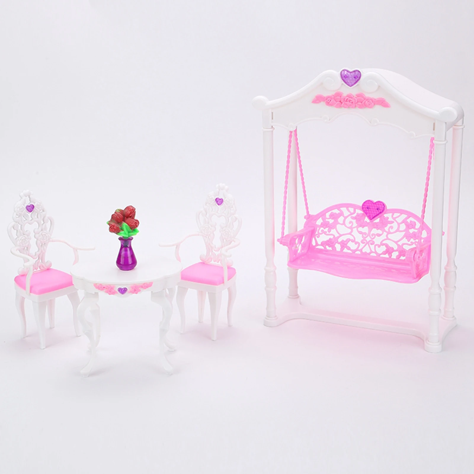 Doll-House Pink Furniture, Mini Plastic Living Room Furniture Set, Pink Princess Swing Park Garden Doll Model
Doll-House Pink Furniture, Mini Plastic Living Room Furniture Set, Pink Princess Swing Park Garden Doll Model