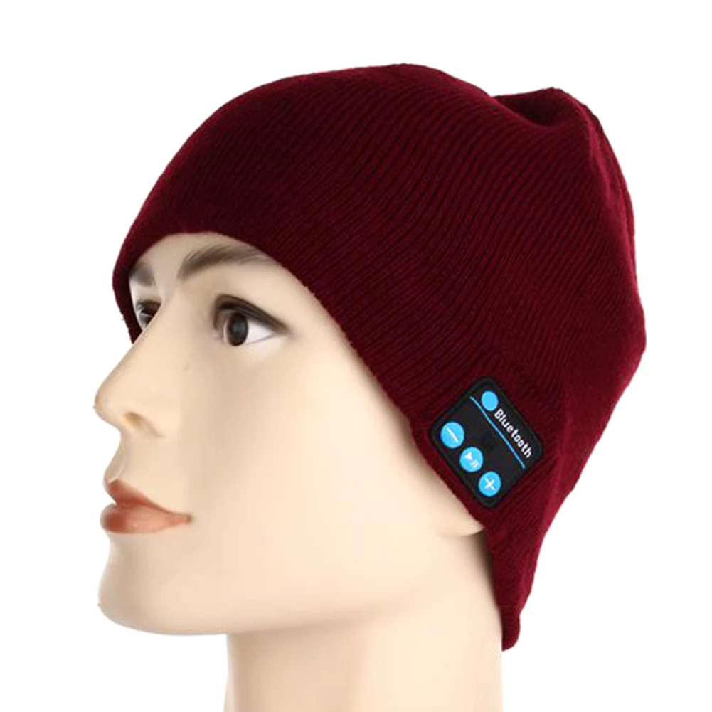 Теплая вязаная шапочка-бини зимняя Bluetooth-гарнитура с зарядкой от USB | Аксессуары