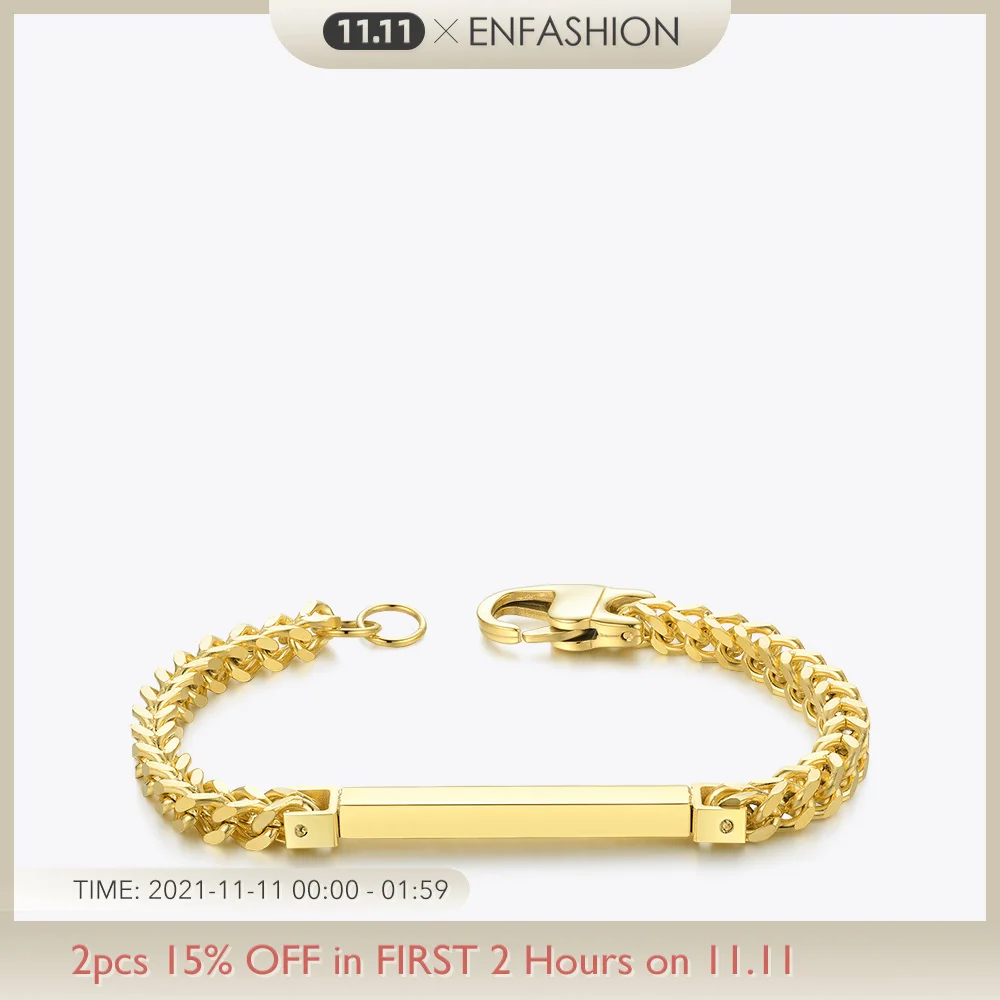Enfashion Personalized Custom Engrave Name Bracelet Stainless steel Flat Bar Cuff Bracelet Gold Color Charm Bracelets For Women 
Enfashion Personalized Custom Engrave Name Bracelet Stainless steel Flat Bar Cuff Bracelet Gold Color Charm Bracelets For Women
