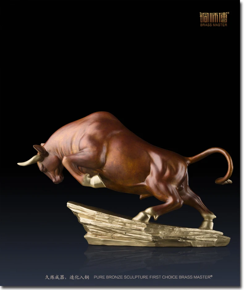 

2021 GOOD LUCK STOCK EQUITY MARKET BRING WEALTH FORTUNE BULL BULLISH STOCK HOME COMPANY BRASS STATUE HIGH-GRADE ART SCULPTURE