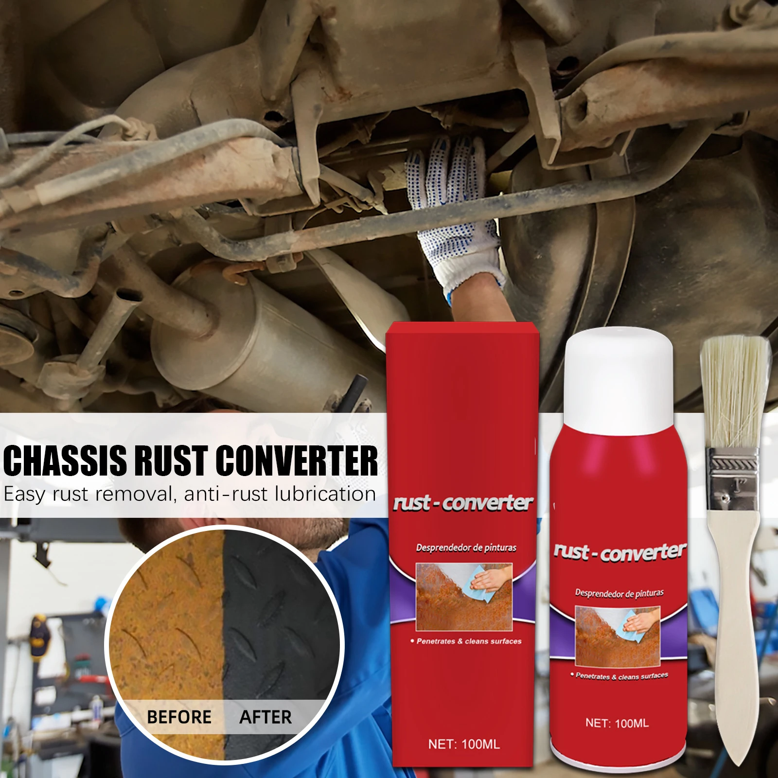New 100ML Car Rust Converter Multipurpose Metal Rust Remover Practical Household Supplies Easy Operation
New 100ML Car Rust Converter Multipurpose Metal Rust Remover Practical Household Supplies Easy Operation