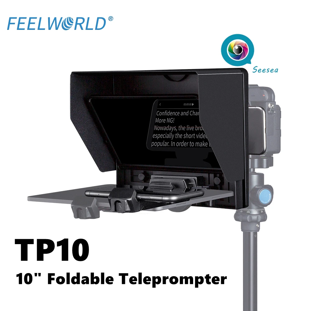 Feelworld TP10 Teleprompter 10 Inch Phone Camera Collapsible Teleprompter Support Horizontal and Vertical Shooting
Feelworld TP10 Teleprompter 10 Inch Phone Camera Collapsible Teleprompter Support Horizontal and Vertical Shooting
