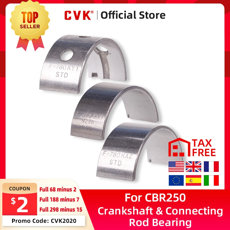 CVK Motorcycles Engine Main Crankshaft Crank Shaft Shaft Connecting Rod Bearing For Honda CBR250 CBR250RR MC14 MC17 MC19 MC22
CVK Motorcycles Engine Main Crankshaft Crank Shaft Shaft Connecting Rod Bearing For Honda CBR250 CBR250RR MC14 MC17 MC19 MC22