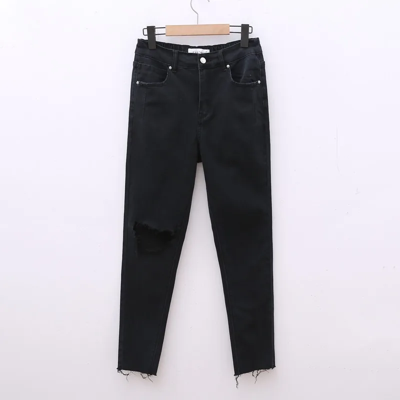 Black High Waisted Women Jeans Skinny Plus-size Women's Summer New Black Ripped Cotton Jeans
Black High Waisted Women Jeans Skinny Plus-size Women's Summer New Black Ripped Cotton Jeans