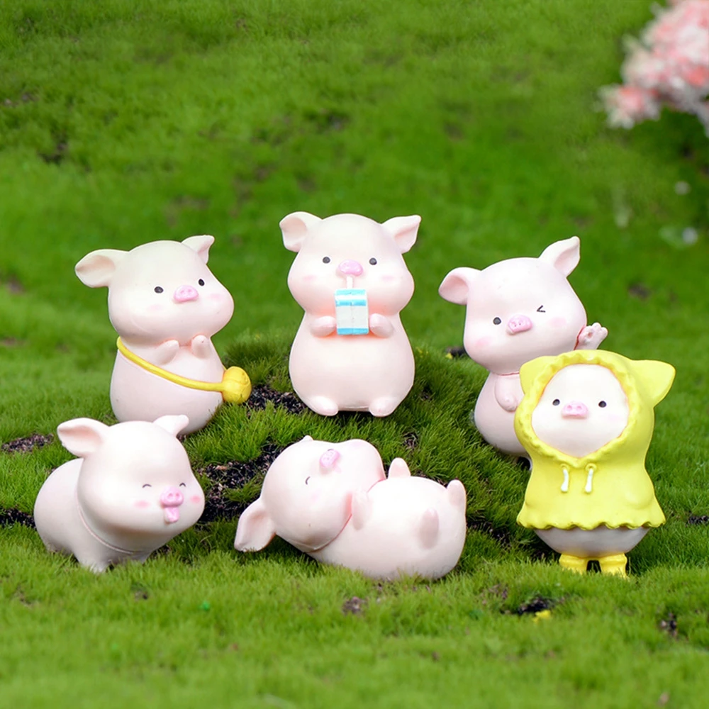 6 Pcs/Set Lovely Cartoon Pig Miniatures Figurine Fairy Garden Micro Moss Landscape Decoration DIY Terrarium Figurines
6 Pcs/Set Lovely Cartoon Pig Miniatures Figurine Fairy Garden Micro Moss Landscape Decoration DIY Terrarium Figurines