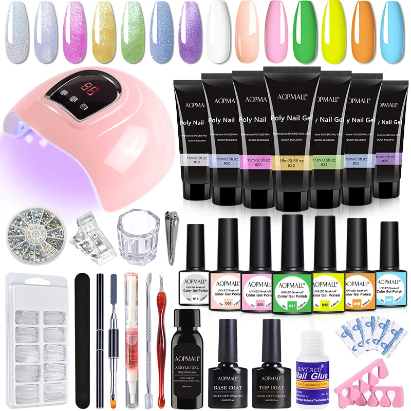 AOPMALL® Summer Series 7 Color Poly Nail Art Gel With 7 Color Nail Gel Polish Manicure Nail Extension Set
AOPMALL® Summer Series 7 Color Poly Nail Art Gel With 7 Color Nail Gel Polish Manicure Nail Extension Set