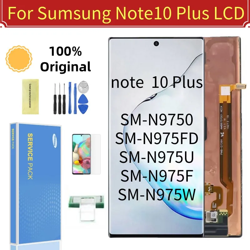 

100% Новый оригинальный AMOLED Note 10 Plus ЖК-дисплей сенсорный экран дигитайзер для Samsung Galaxy Note 10 + N975 N975U N975F/DS