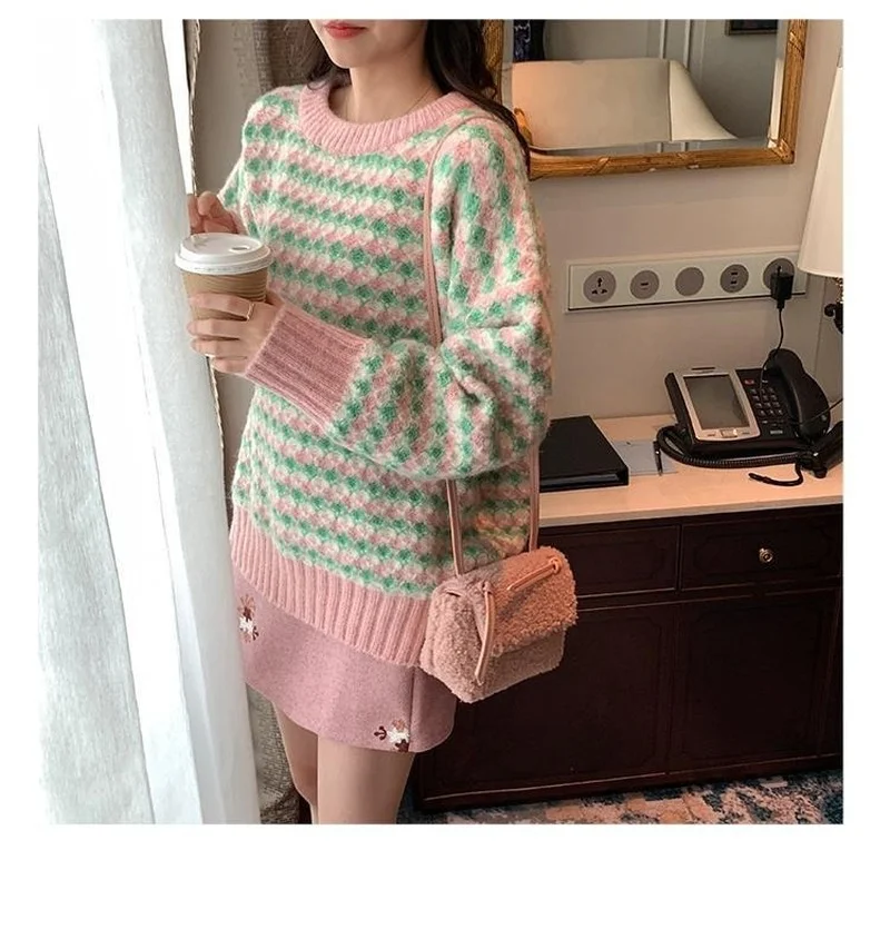 Loose Western Style Lazy Style Top Knitted Retro Cute Sweet Casual Simple Loose Top Plus Velvet Thick Thick Warm Sweater
Loose Western Style Lazy Style Top Knitted Retro Cute Sweet Casual Simple Loose Top Plus Velvet Thick Thick Warm Sweater