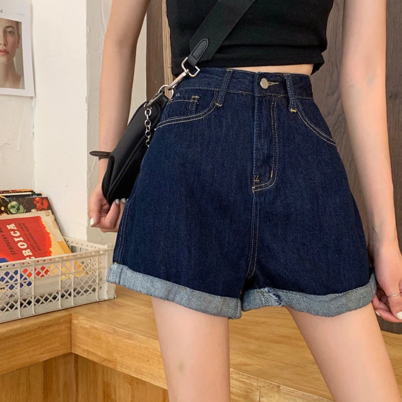 Denim Shorts Women Summer Crimping High Waist A-line Loose Streetwear Korean Style All-match Leisure Teens Vintage Retro Chic
Denim Shorts Women Summer Crimping High Waist A-line Loose Streetwear Korean Style All-match Leisure Teens Vintage Retro Chic
