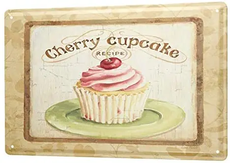 Оловянные таблички для декора, ретро настенный знак, Вишневый кекс, металлическая пластина 8X12 
Оловянные таблички для декора, ретро настенный знак, Вишневый кекс, металлическая пластина 8X12