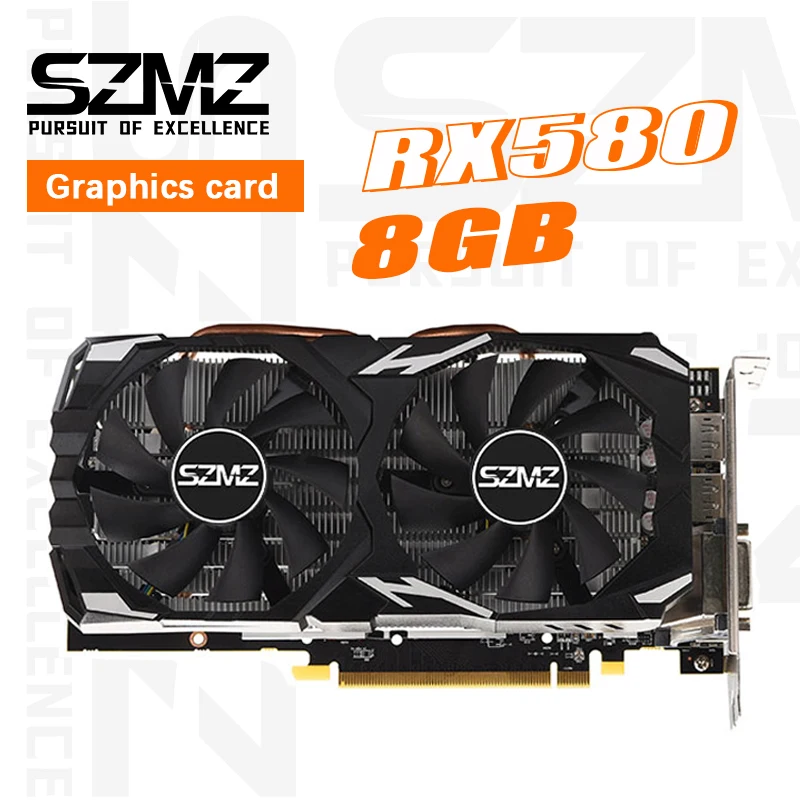 SZMZ видеокарта RX 580 8 Гб GPU 128Bit GDDR5 графическая карта для NVIDIA VGA Geforce Original Non GXT 1060 1650 960 |