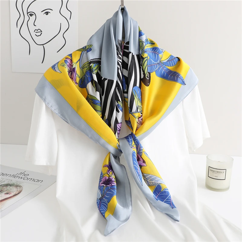 2022 Elegant Women Neck Silk Scarf Square Headscarf Foulard Hijab Lady Floral Print Soft Bandana Scarves Shawls Wraps
2022 Elegant Women Neck Silk Scarf Square Headscarf Foulard Hijab Lady Floral Print Soft Bandana Scarves Shawls Wraps