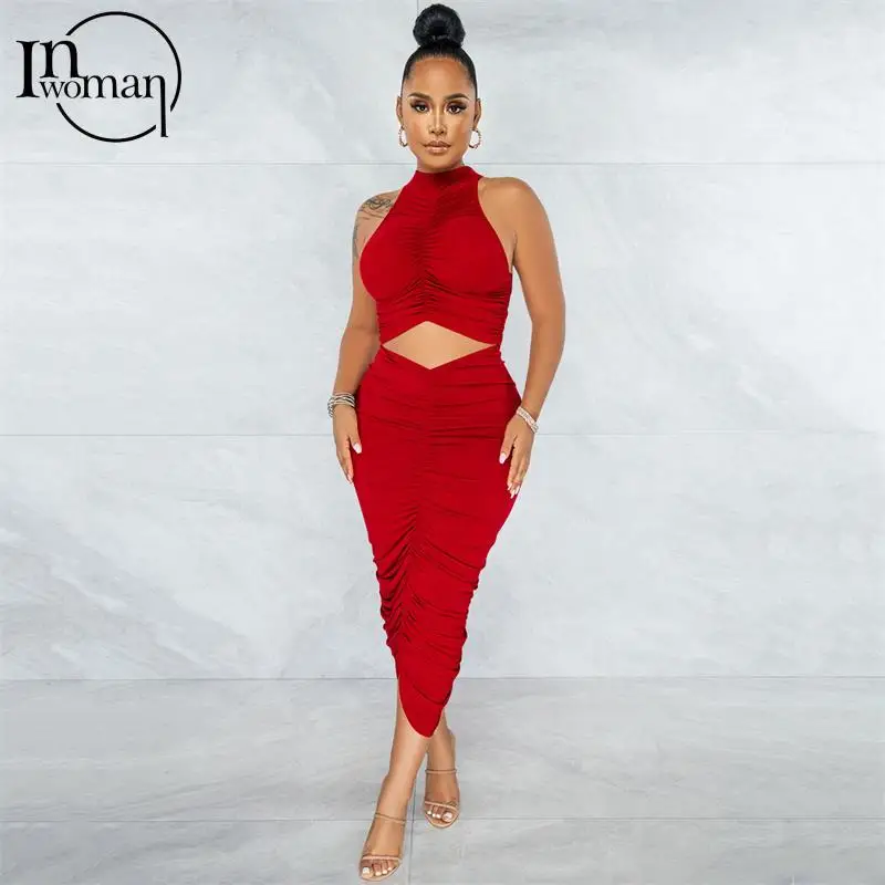 Inwoman Fall O Neck Flods Slim Dress Sets Sexy 2 Two Piece Sets Womens Club Outfits Black Crop Tops Midi Skirts Womens 2021
Inwoman Fall O Neck Flods Slim Dress Sets Sexy 2 Two Piece Sets Womens Club Outfits Black Crop Tops Midi Skirts Womens 2021